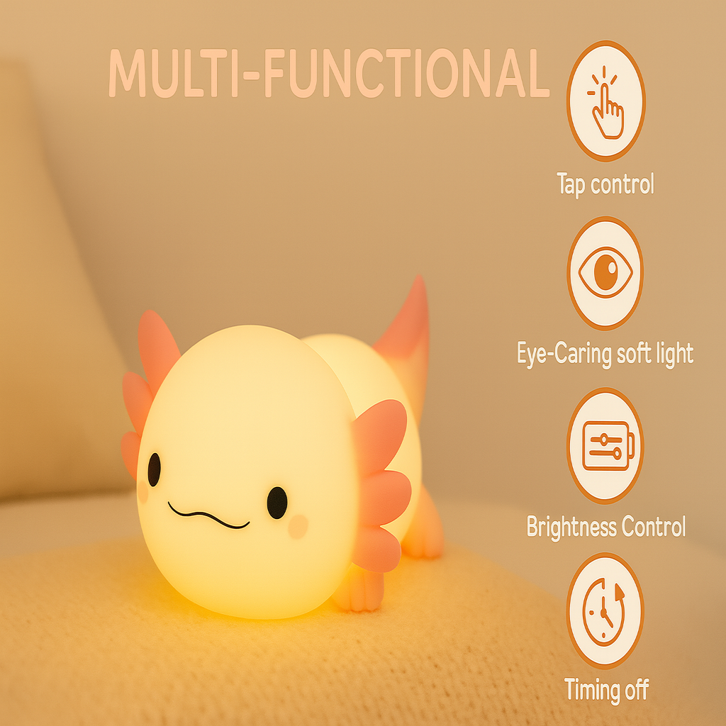 Axolotl Cuddle Glow Night Light