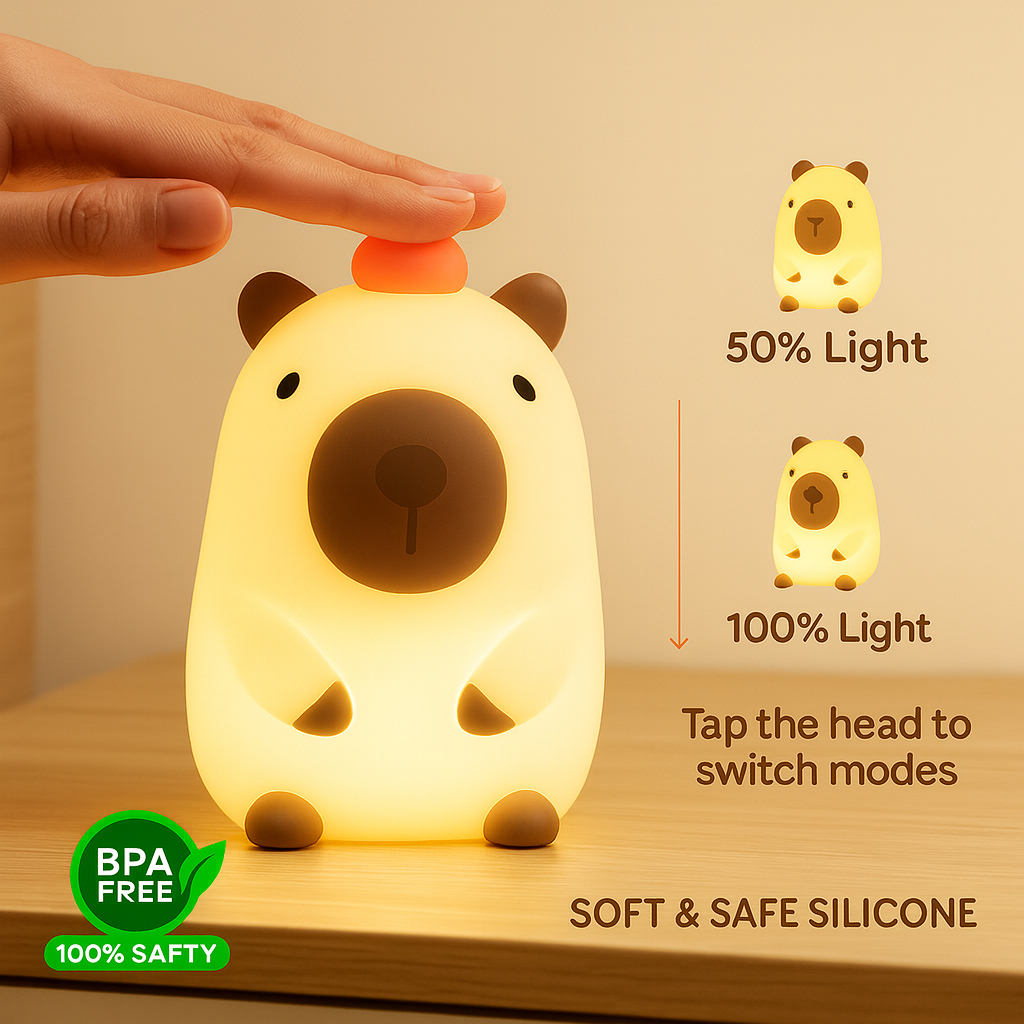 Capybara Cuddle Glow Night Light